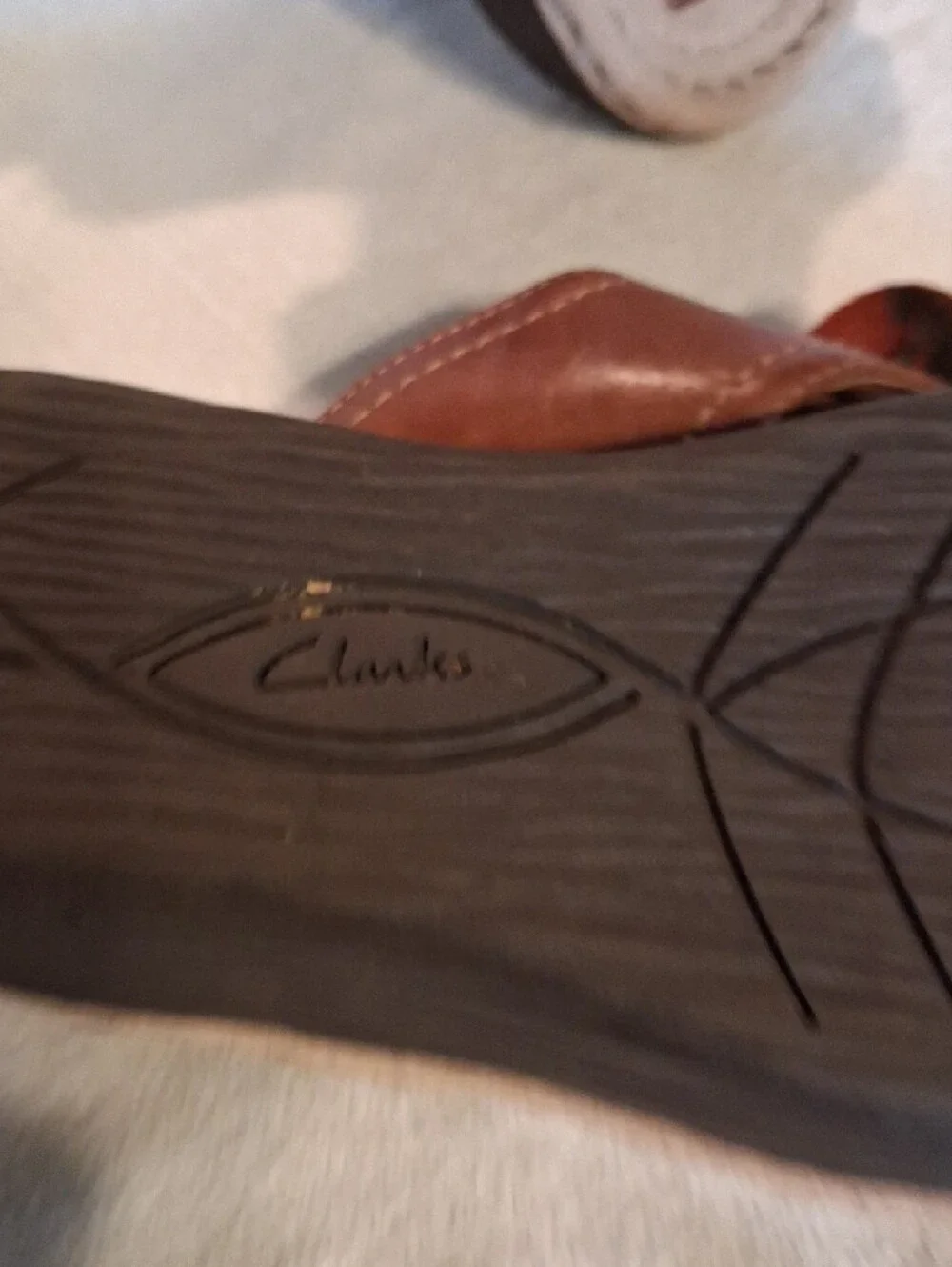 Clarks Brown Leather Flower Slide Sandals Size 8